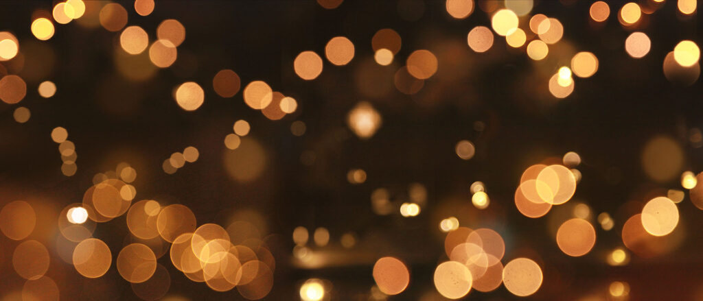 blurred Christmas lights.