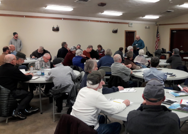 Photo of a fly fishing school class.